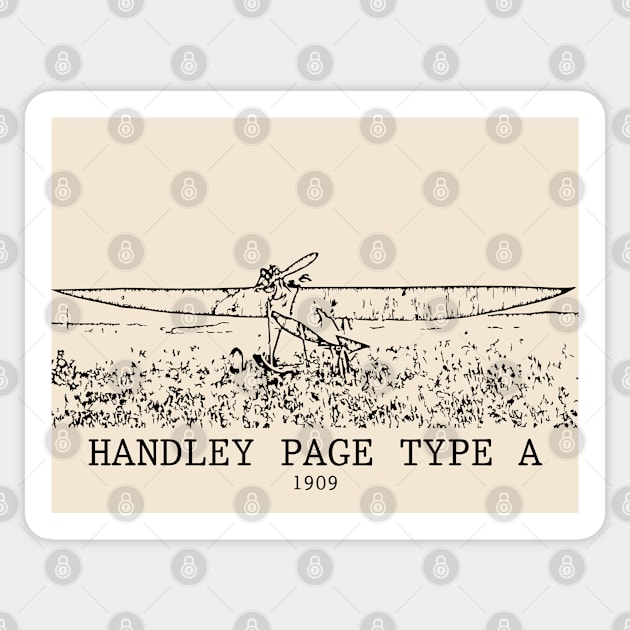 Handley Page Type A 1909 Aircraft Sticker by Lakeric